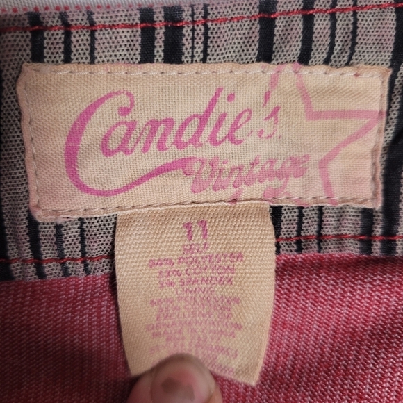 Candies Vintage Red Corduroy Mini Skirt Size 11 - Picture 7 of 10